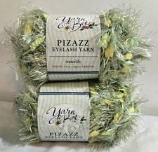 2 Skeins NEW Yarn Bee Pizazz Eyelash Yarn Waterlily 1.8oz 49yds Bulky Disc HTF