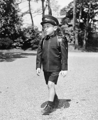 Prince Hiro aka Prince Naruhito of Japan way to Gakushuin Primary - Old Photo