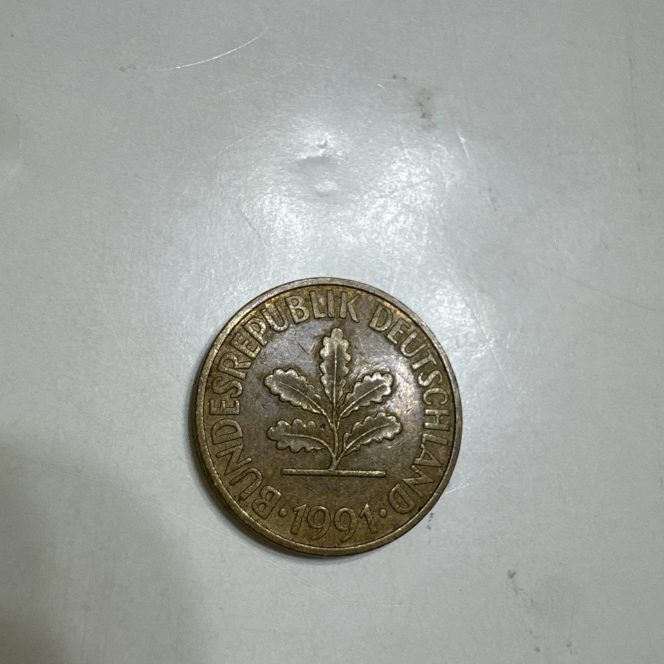 Antigua moneda Alemania - 1991 10 peniques - Se vende como está Foto 3 de 4