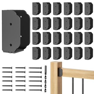 24PCS Deck Railing Bracket Connectors, Wood Post Deck Rail Bracket for 2''x4'' ...