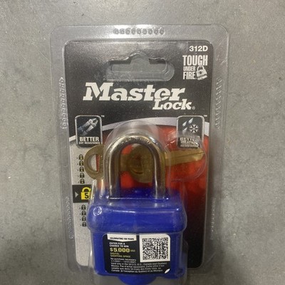 Master Lock 312D Blue Hardened Steel Keyed Padlock 1-1/2 in.