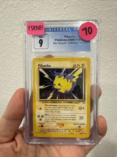 CGC 9 Pikachu 70/111 FRENCH Neo Genesis Pokemon Card