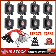 8 Pack Ignition Coil & Spark Plug Wire For Chevy Silverado GMC Sierra 1500 UF271