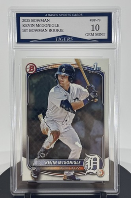 #ad 2025 Bowman Kevin McGonigle Tigers 1st Bowman Rookie Card #BP 79 Gem Mint 10 $31.99