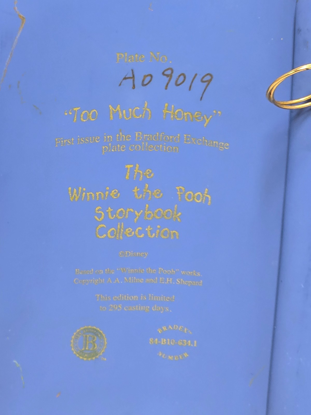 Set of 5 Winnie the Pooh Numbered Bradford Exchange "Book"  Wall Hangers