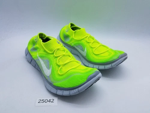 Nike Free 5.0 Flyknit Men's Size 13 Running Shoes Volt Wolf Grey