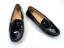 Tod's Gommino Patent Leather Driver Loafer Women 36.5 US 6.5 Flaw Flats Moccasin