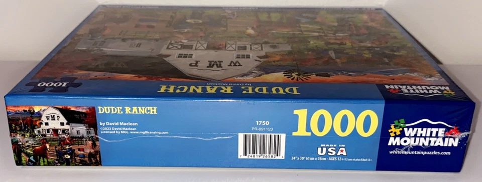Quebra-cabeça White Mountain Dude Ranch 1000 peças peças maiores 24 x 30 novo! - Imagem 4 de 4