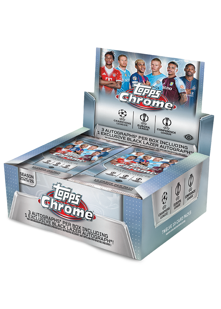 2025-26 TOPPS CHROME UEFA Club Competitions JUMBO BOX (3 AUTOs