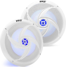 usa 8 Inch Marine Speakers - 2 Way Full Range Stereo Sound, 160 Watt, White - LE