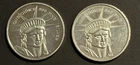 2 Oz Silver .999 Fine Lot of 2 Statue Of Liberty Silver Rounds 2 Troy Oz Silver