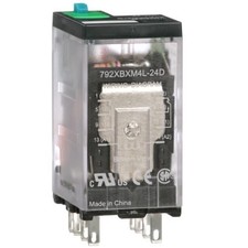 1pc SCHNEIDER ELECTRIC 792XBXM4L-24D Relay DPDT, 24 VDC, 12A, 300 V, Socket