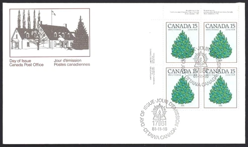 🍁Canada   #902 ULpb   "Christmas Trees"   Spanking New 1981 First Day Cover