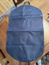 Authentic RALPH LAUREN 39" X 24 Side Zipper Garment Bag Navy Blue Gold Letters