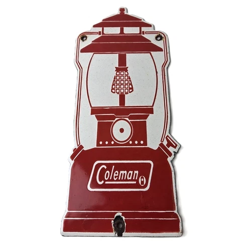 Vintage Coleman Sales Sign - Gas Auto Dealer Service Center Camp Porcelain Sign