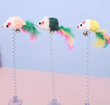 Spring Cat Toy with Mouse Creative Pet Toys (Random Color) Spring cat toys 2pc