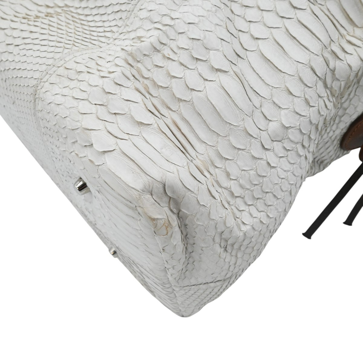 Pauric Sweeney White Python Leather Shoulder Bag - image 6