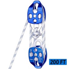 Double Block and Tackle Pulley System, 200Ft ...