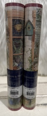 2 Rolls GRAHAM & BROWN 5 yds each Wallpaper Border Flower Garden 29154