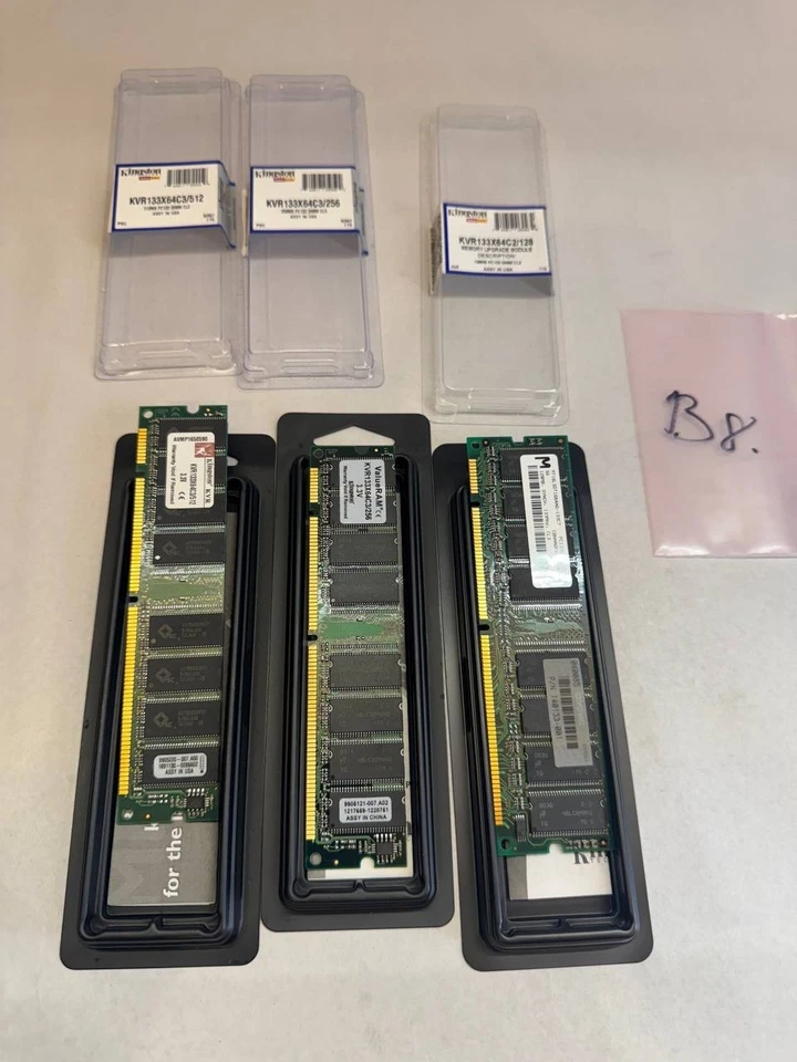 Vintage Kingston & Micron DDR1 RAM Lot (512MB+256MB+128MB) PC133 - Image 3 of 4