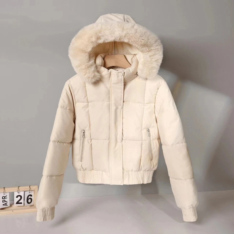 Mujeres Imitación Piel Capucha Forrado de Vellón Invierno Cálido Parka Abrigo Chaqueta Prendas de abrigo ··· Foto 4 de 4