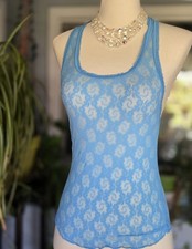 CAMICIA CAMICETTA VINTAGE IN PIZZO BLU