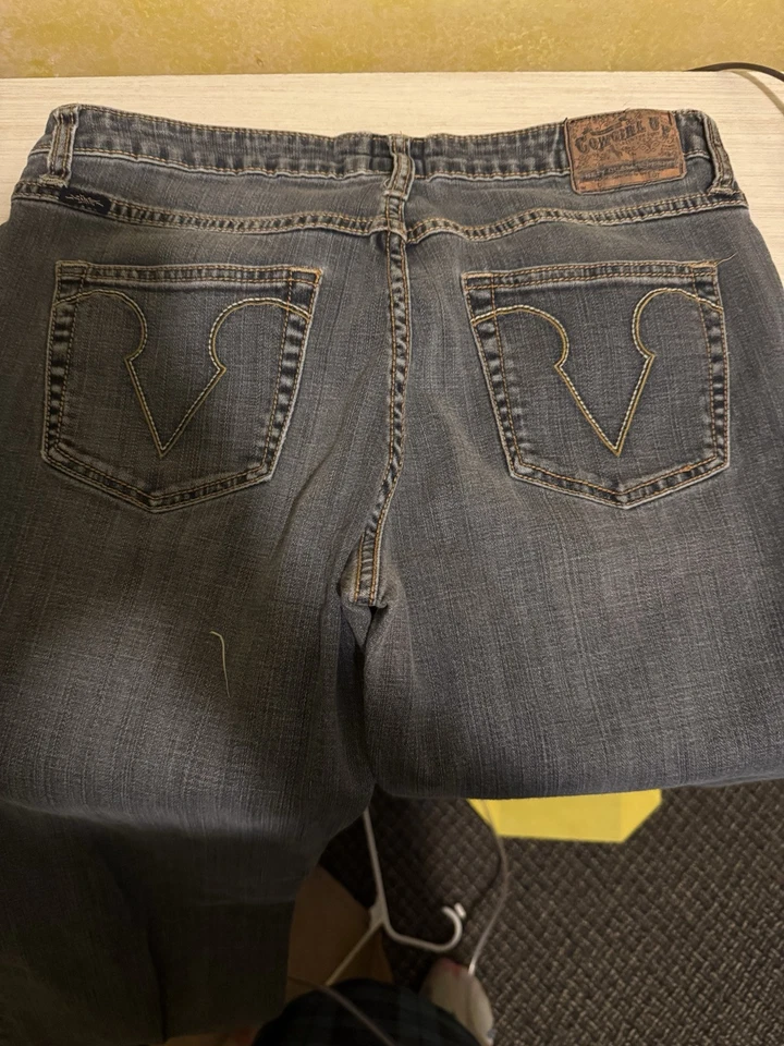 Cowgirl Up Don't Fence Me In Boot Jean Women's Size 12/32 Blue Low Rise 5-Pocket - Image 3 of 4