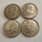 1968-D Kennedy Half Dollar 50C Lot of 4 Circulated Business Strike 40% Silver