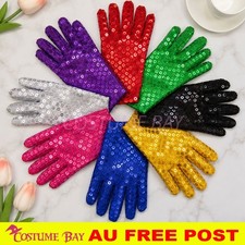 Sparkling Sequin Gloves Dance Party Costume Stage Performance Glitter Mittens AU