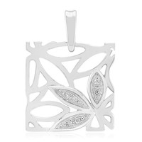 Cavill SilberanhäNger Damen Brillant 0,03Ct 925 Sterling Blatt Rhodiniert
