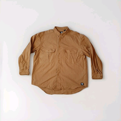 Levis Skate Long Sleeve Woven Shirt, Brown Sugar Mens Medium