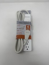 Belkin Surge Protector Power Strip 6 Outlets 4' Cord White