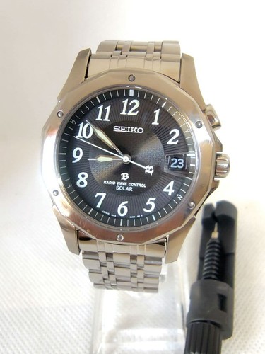 Seiko Brightz 7B22-0AC0 Date Titane Radio Vague Contrôle Solaire Hommes Montre - Photo 2 sur 8