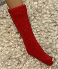 VTG Barbie doll sock SINGLE red replacement mid calf knee high EUC!!