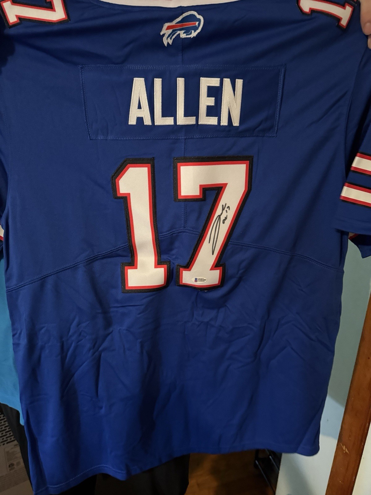 Josh Allen Autographed Signed Buffalo Bills Blue Jersey Beckett BAS COA 