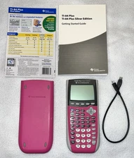 TI-84 Plus Silver Edition Graphing Calculator Texas Instruments Pink Tested