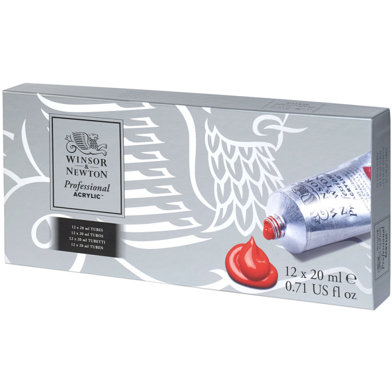 Winsor & Newton Professional Acrylic Paint Set 12x20ml Tubes For Artists - Image 4