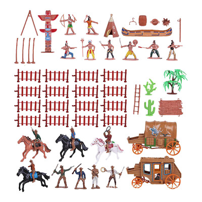 West Cowboys und Indianer Figuren Kinder Spielen Spielzeug Lebensszene Zubehör für