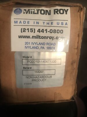 NEW IN BOX   Milton Roy 10 Cubic Inch Gas Volume Accuroy PULSATION Dampener