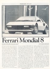 1982 Ferrari Mondial 8 Original Road Test Car Review Report Print Article J932