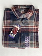Eddie Bauer Mens Bristol Flannel Button Front -Long sleeved  Checkered Shirt XXL
