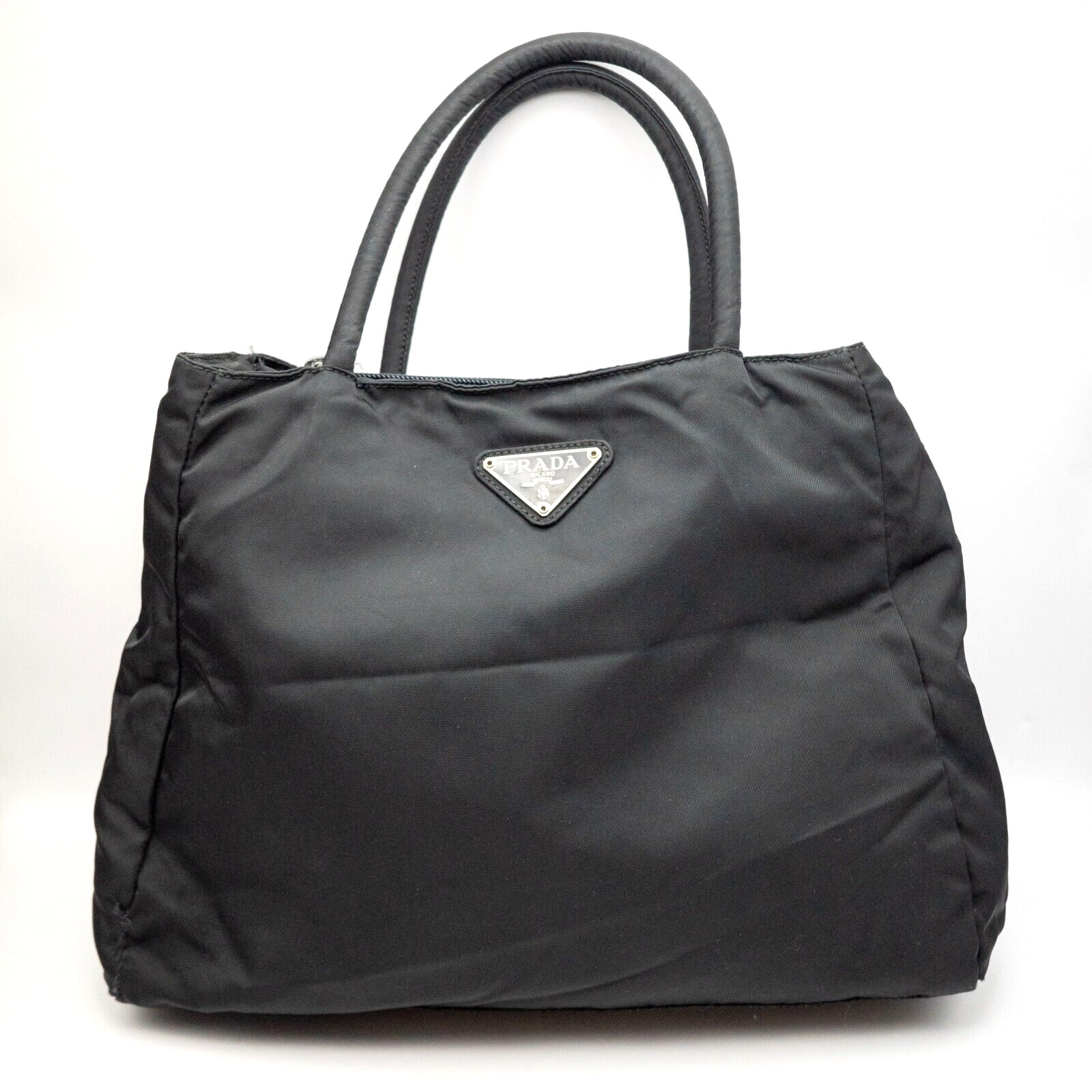 Bolso de Mano PRADA Nylon Negro Tessuto Auténtico de JAPÓN