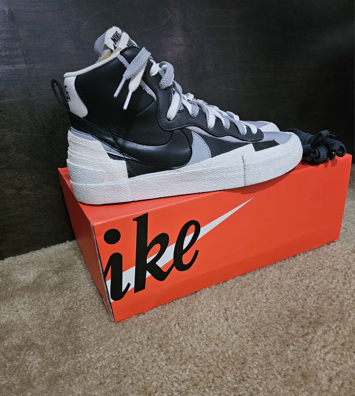 SACAI X NIKE Nike Sacai x Blazer grigio medio nero taglia 10 5M