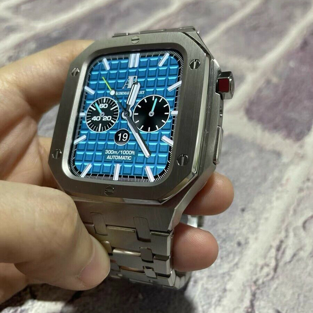 For Apple Watch 42mm 44mm 45mm AP Royal Oak Mod Stainless Steel 