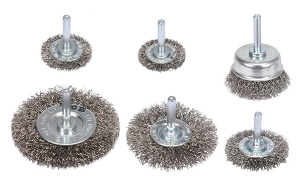 DrahtbüRsten ScheibenbüRste TopfbüRste Inox 6-Tlg Set StiehlbüRste Bohrmaschine-image