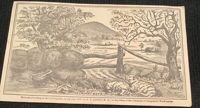 Antique Vintage PUZZLE Trade Card: 1877 E C ABBEY MD THE TRUANT BOYS 