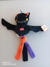 Zanies Squeaky Dog Toy Bat Tassel Tug Halloween Puppy Stuffie