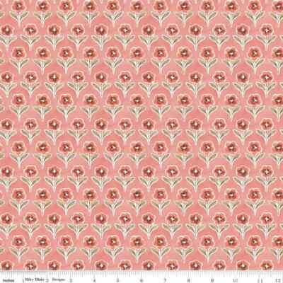 YARD ~ Countryside Blossoms Coral ~ Riley Blake $3.99 Ships ANY Amount Of Fabric