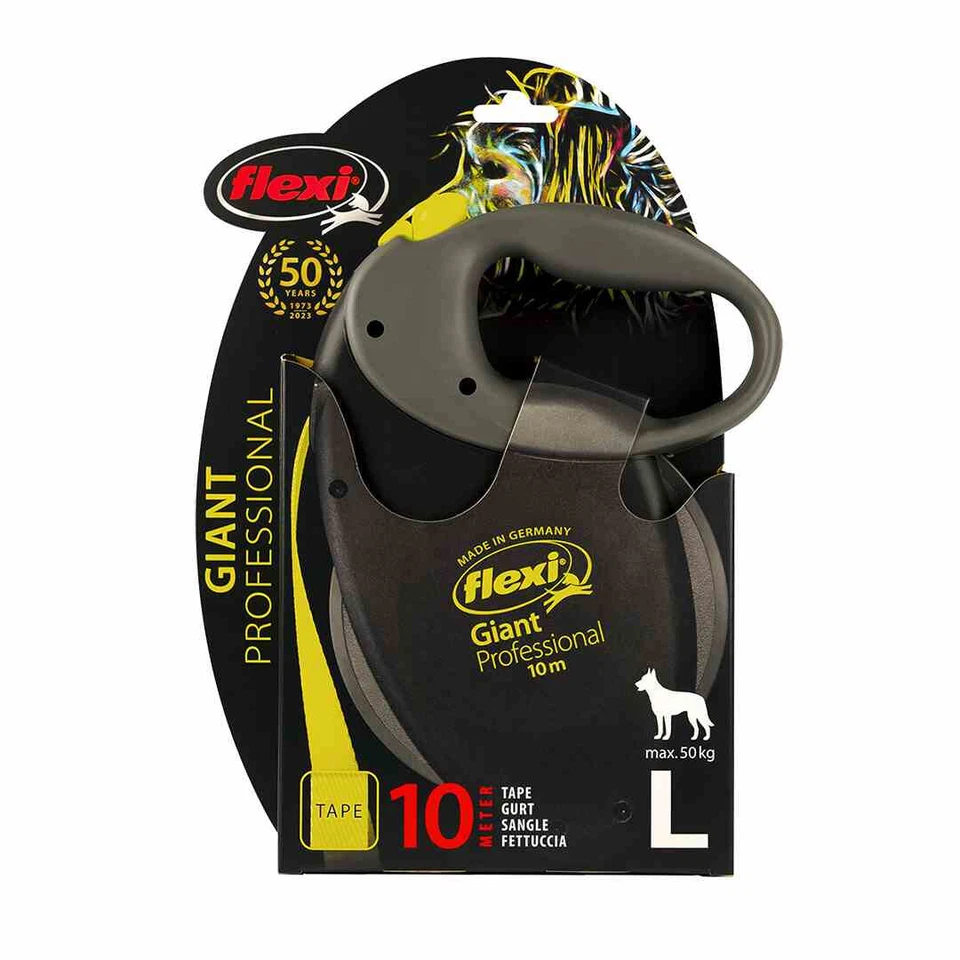 Flexi giant L Professionnel neon sangle noir/néon jaune 10M - Photo 1/2