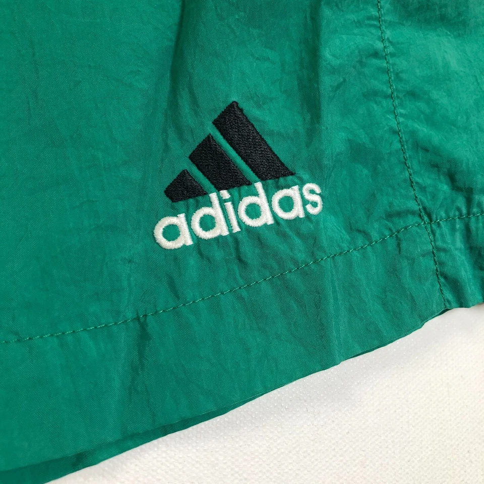 Bañador Adidas Vintage Hombres Grande Verde Negro Rayas Logo Pantalones Cortos Playa Años 90 Foto 3 de 4